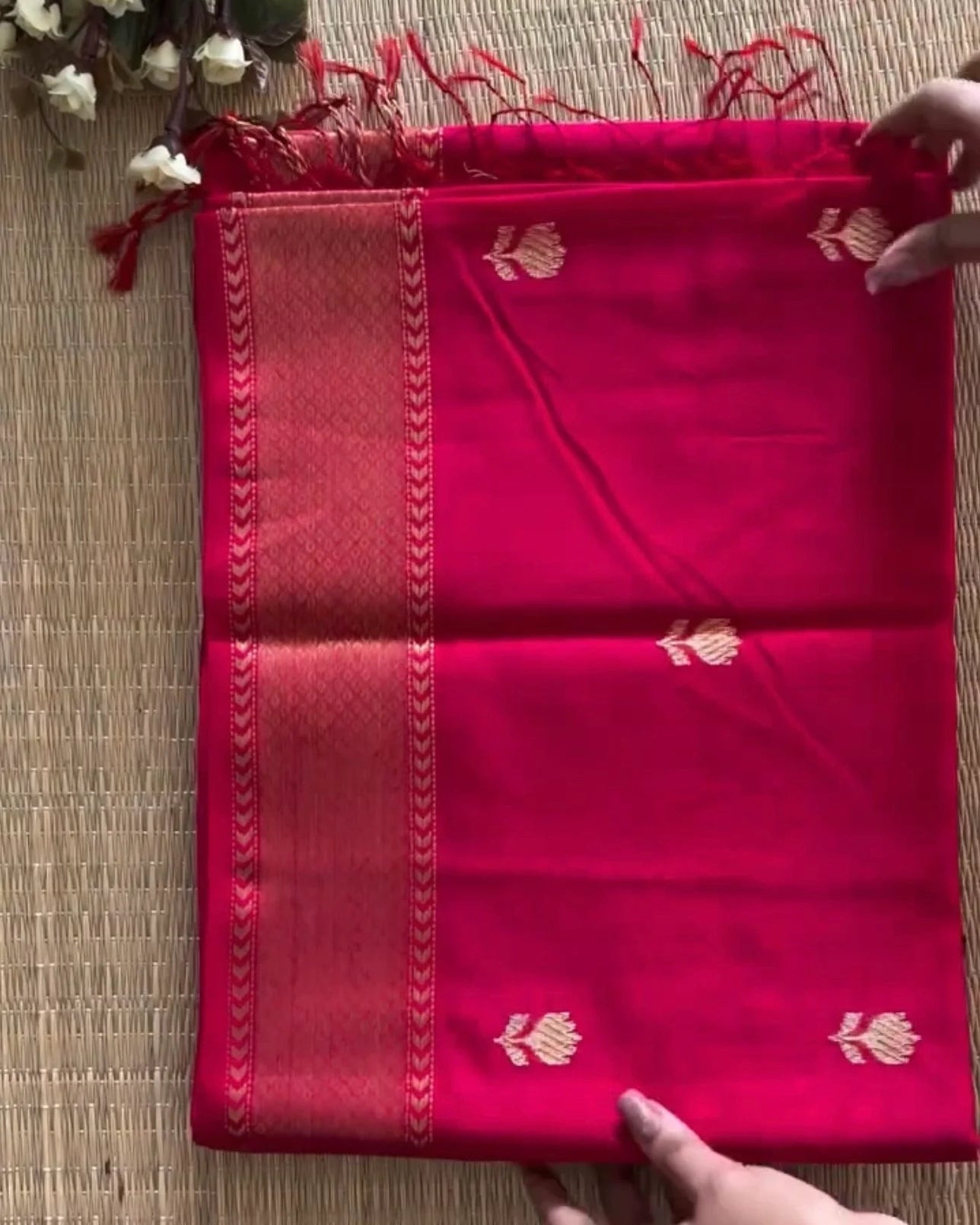 Ruby Royale Banarasi Silk Saree ❤️✨