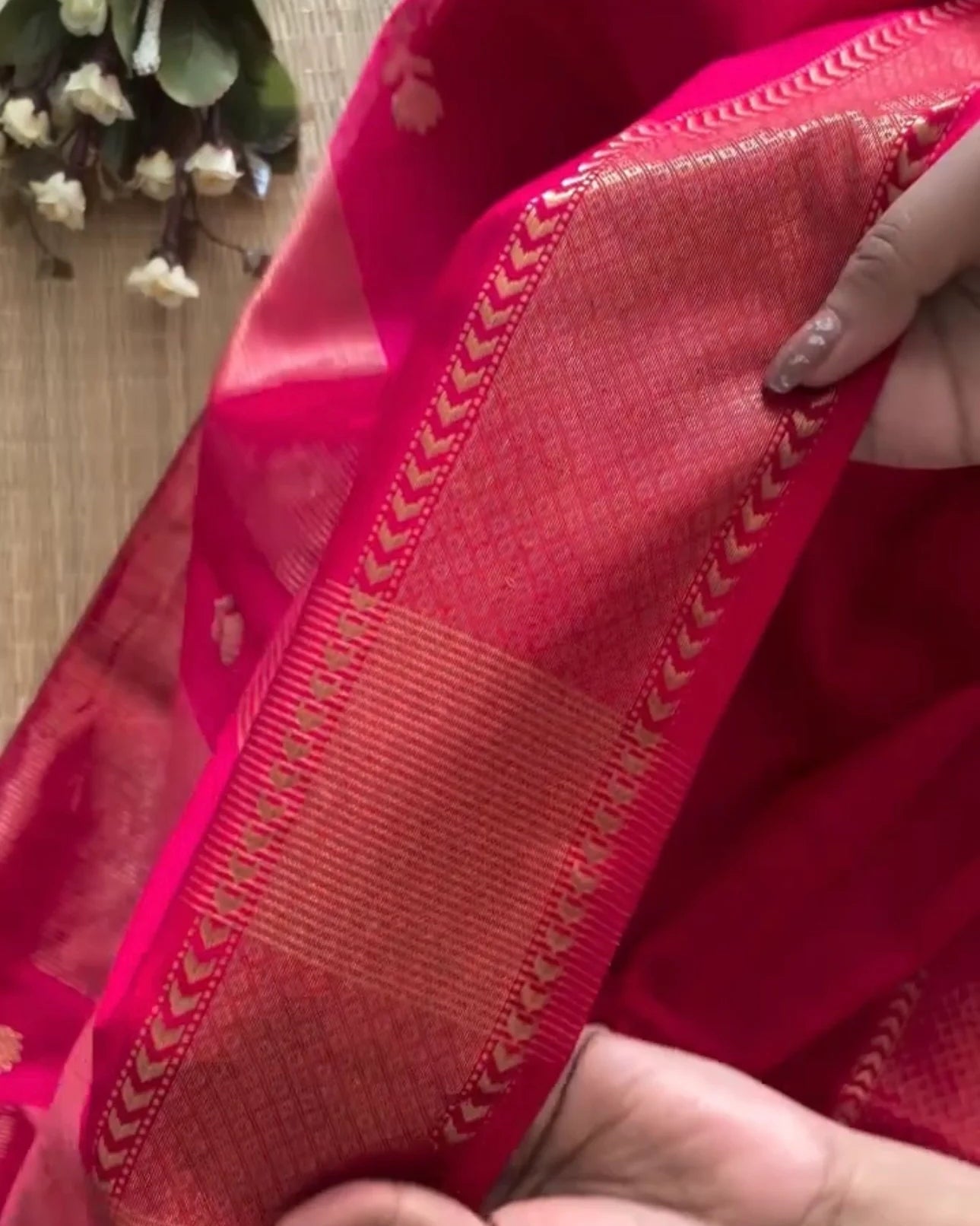 Ruby Royale Banarasi Silk Saree ❤️✨