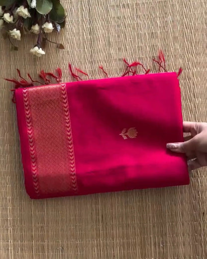 Ruby Royale Banarasi Silk Saree ❤️✨