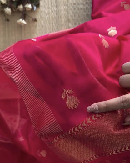 Ruby Royale Banarasi Silk Saree ❤️✨