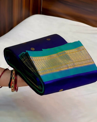 BLUE GREEN PAITHANI SAREE