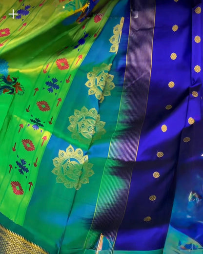 BLUE GREEN PAITHANI SAREE