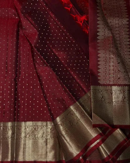 Regal Maroon Silk Saree