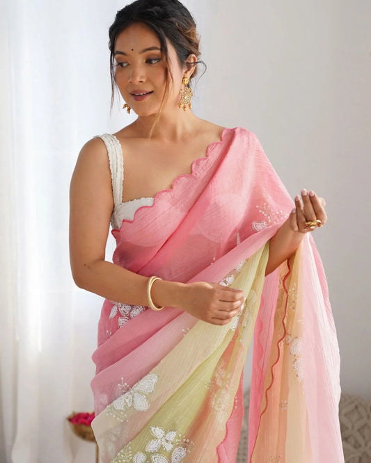 Crunchy Fabrics Saree
