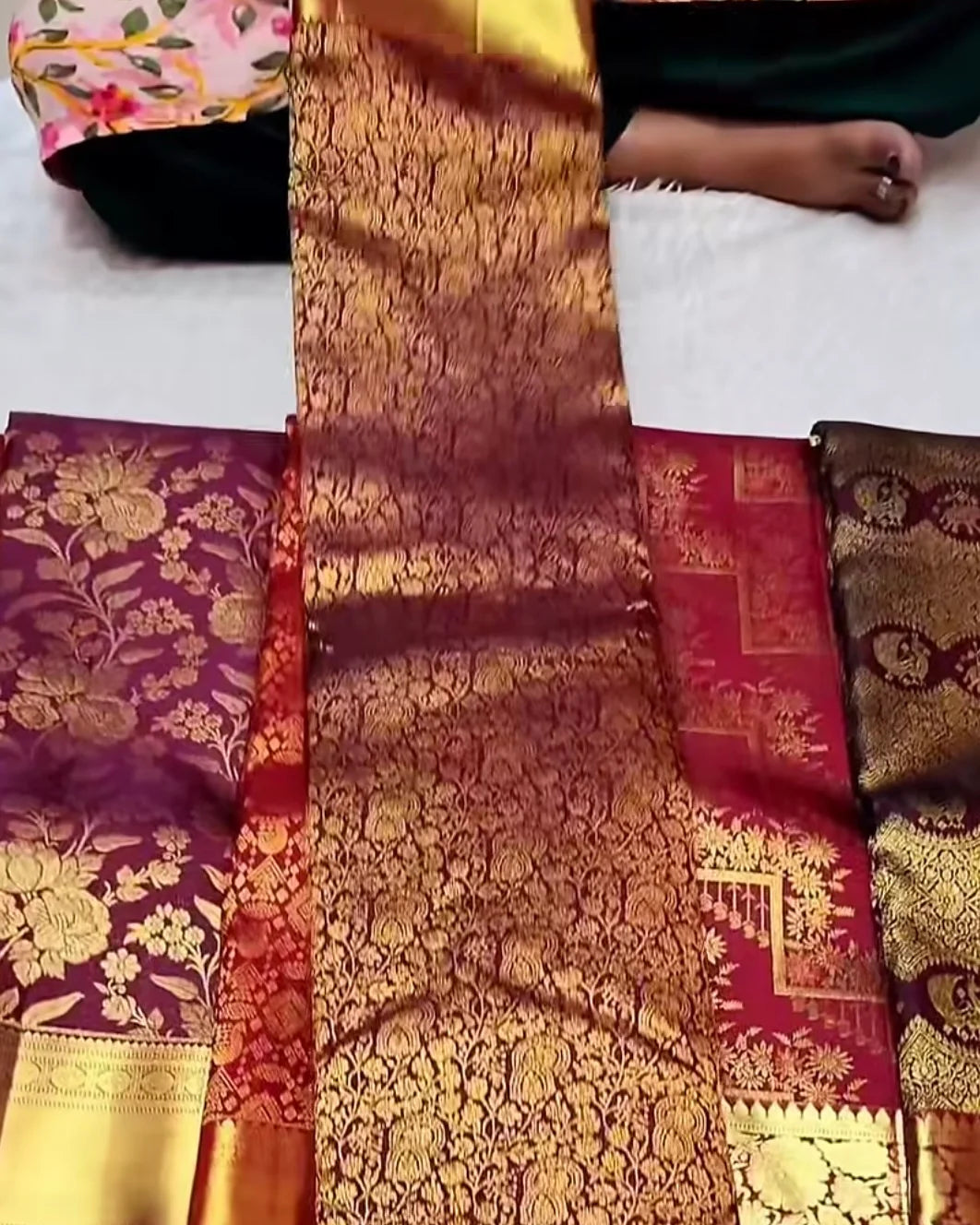 Kanchipuram Maroon Bridal Silk Saree